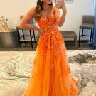 Tulle Applique Sweetheart Sleeveless Sweep/Brush Train Dresses