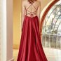 Burgundy Spaghetti Straps Simple Prom Dress