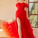 Red Off The Shoulder Prom Dress