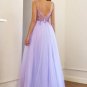 Purple Beading Tulle Prom Dress