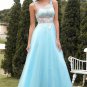 Blue Beading Tulle Prom Dress