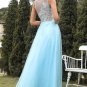 Blue Beading Tulle Prom Dress
