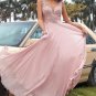 Blush Appliques Chiffon Prom Dress