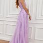 Purple Off the Shoulder Long Prom Dress with Appliques
