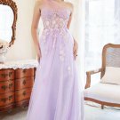 A Line One Shoulder Purple Plus Size Prom Dress with Appliques