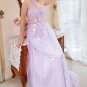 A Line One Shoulder Purple Plus Size Prom Dress with Appliques