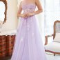 A Line One Shoulder Purple Plus Size Prom Dress with Appliques