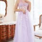A Line One Shoulder Purple Plus Size Prom Dress with Appliques