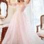A Line Off the Shoulder Blush Plus Size Prom Dress with Embroidery