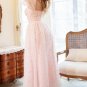 A Line Off the Shoulder Blush Plus Size Prom Dress with Embroidery