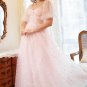 A Line Off the Shoulder Blush Plus Size Prom Dress with Embroidery