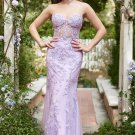 Sweetheart Neck Mermaid Long Purple Prom Dress With Appliques