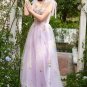 A-line Lilac Embroidery Corset Long Prom Dress