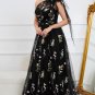 A-Line One Shoulder Black Long Prom Dress With Embroidery
