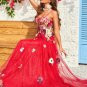 A Line Spaghetti Straps Burgundy Long Prom Dress with Appliques