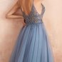 V-neck Slit Tulle Dress