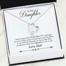 To My Daughter From Dad Forever Necklace 18k Gold Finish or Stainless Steel CZ H