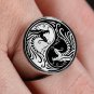 Yin Yan Dragons Stainless Steel Circle Signet Ring
