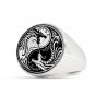 Yin Yan Dragons Stainless Steel Circle Signet Ring