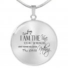 I Am the Vine, You Are the Branches Circle Pendant Necklace Stainless Steel or 1