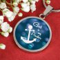God Is My Anchor Circular Pendant Necklace