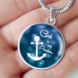 God Is My Anchor Circular Pendant Necklace