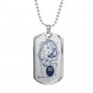 Aquarius Zodiac Constellation Queen Necklace Dog Tag Stainless Steel or 18k Gold