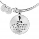 Veterinarians Prayer Caduceus Stainless Steel Circle Bangle Bracelet
