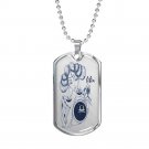 Libra Constellation Horoscope Zodiac Necklace Dog Tag Stainless Steel or 18k Gol