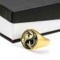 Yin Yang Dragon Handmade 18k Gold Finish Circle Signet Ring