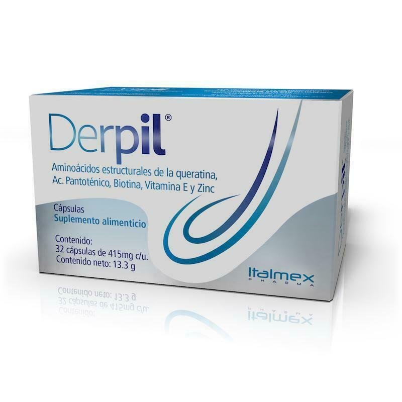 Derpil~Vitamins Minerals & Hair Structural Amino Acids~Reduces Hair Loss
