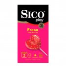 Sico Play Textured Strawberry Flavor Latex Condom 3 Pieces Sico Play Textured Strawberry Flavor Latex Condom 3 Pieces