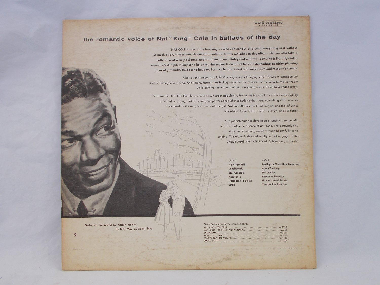 Nat King Cole Sings Ballads of the Day Vinyl LP Album 33 Record