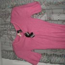Pink strech deep V-Neck Lace up front