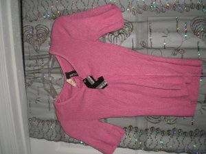 Pink strech deep V-Neck Lace up front