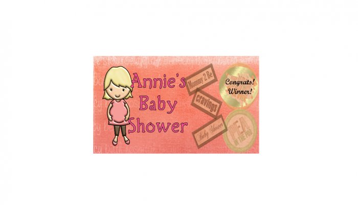 12 Pink Baby Girl Shower Party Favors Scratch Off Game Tickets PERSONALIZED