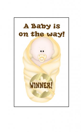 12 Yellow Baby Bundle Shower Party Favors Scratch Off Game Tickets