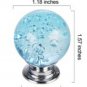Blue Crystal Bubble Ball Glass Drawer Closet Cupboard Cabinet Pull Knob Handle