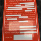 Hydraulic Calculation System (NFPA) 5" x 7" Automatic Sprinkler System sign