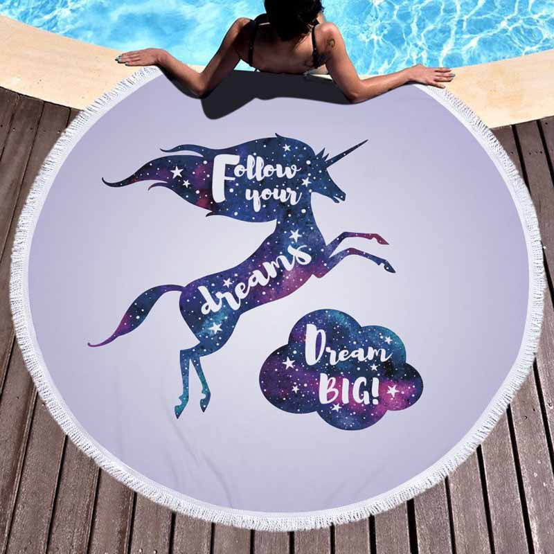 Microfiber Round Beach Towels Printed Design