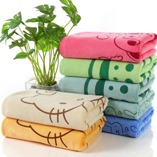 Microfiber Brush Side Printed Bath Towels