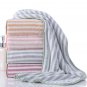 Microfiber Color Stripe Coral Fleece Bath Towels