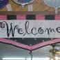 Windsport by GANZ Welcome Banner Pink Black Stars  #095752