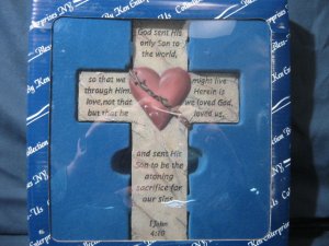 Cross Bless-Us Collection Heart 1 John 4:10 God Sent His Son  #007637