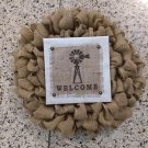 Welcome Burlap Wreath