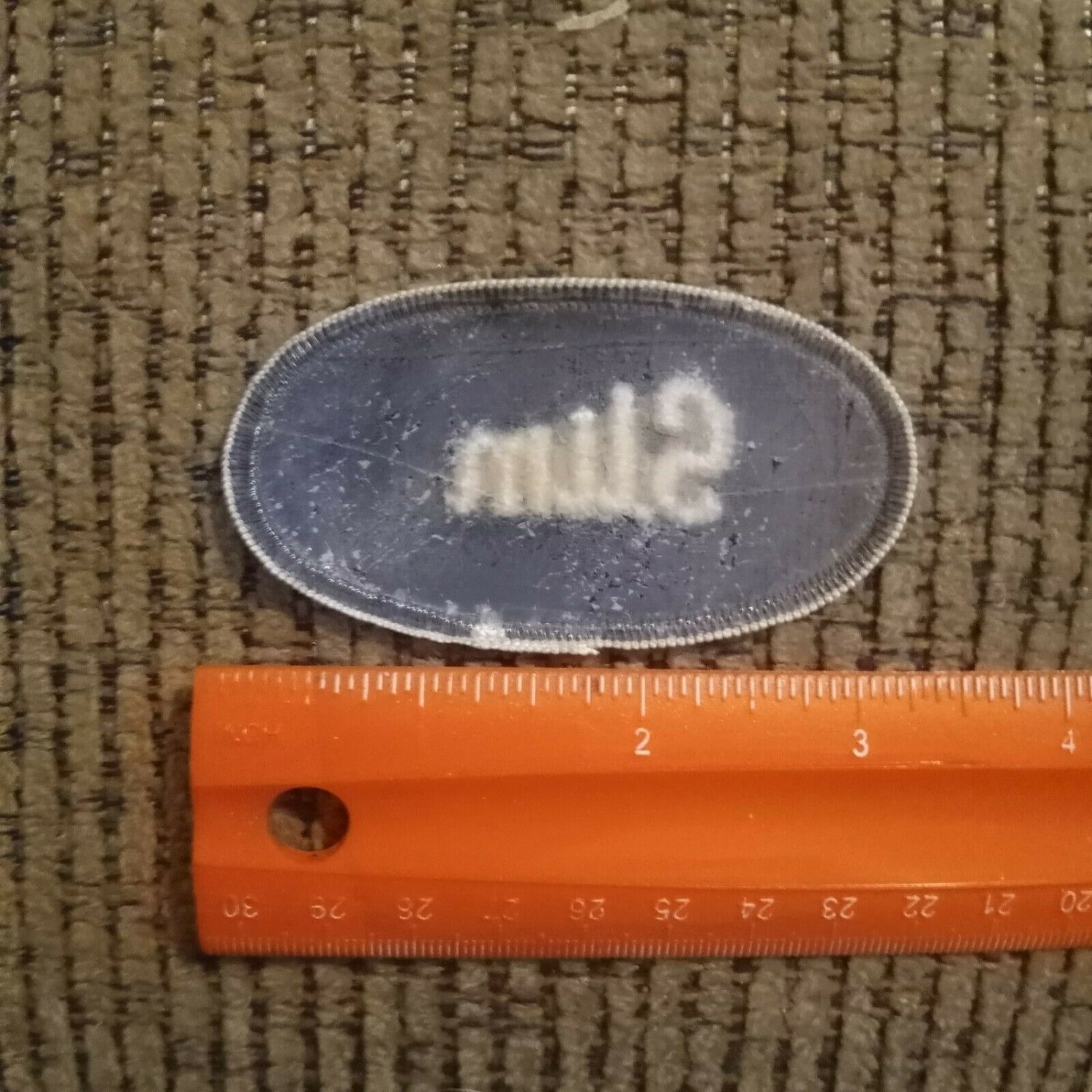 Vintage Slim Name Tag embroidered Iron on Patch NEW Uniform Work Badge