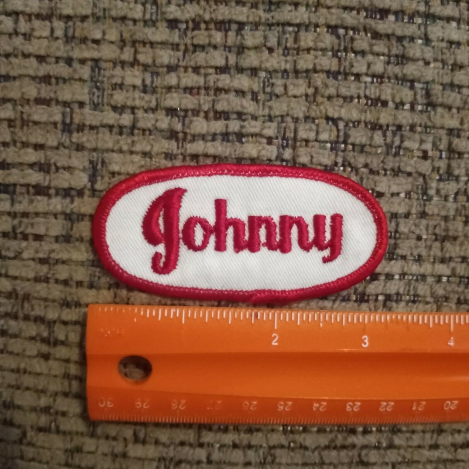 Vintage Johnny Name Tag embroidered Iron on Patch NEW Uniform Work ...