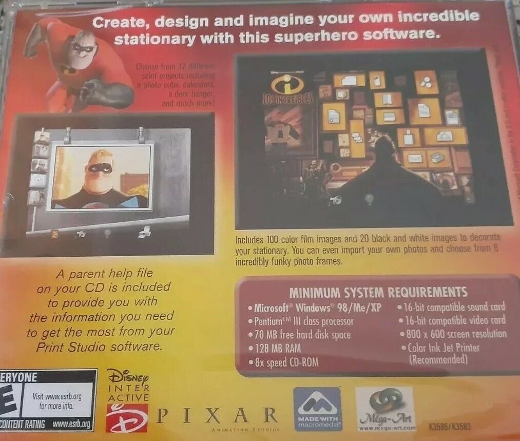 Disney's: The Incredibles - PC CD-Rom Print Studio 2005