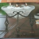 Twisted Iron Stand 6 inches with Decorative Glass Bowl 8 inches round