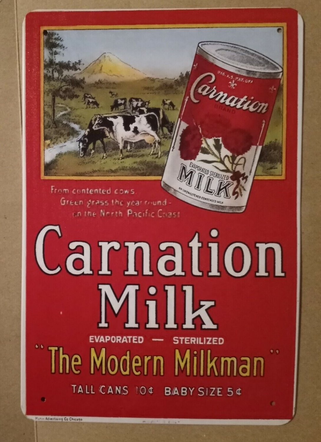 Carnation Milk - vintage style Metal Hanging Wall Sign NEW